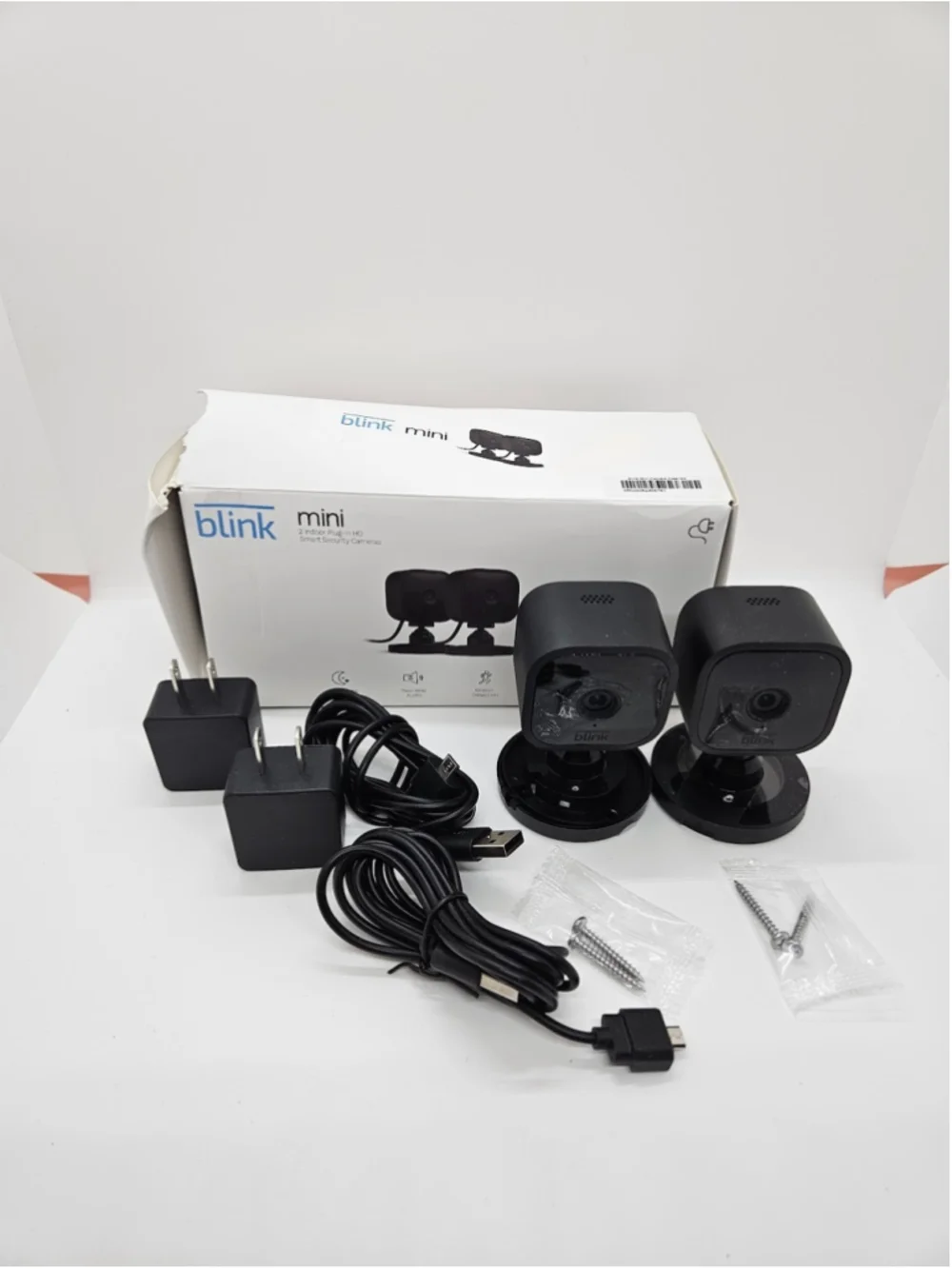 Blink Mini 2 Pack Indoor Security Camera w/ Accessories - Black UPC 840268988838